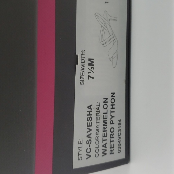 51- Vegan Vince Camuto Savesha Watermelon Retro Python Size 7.5 NWT - Picture 11 of 11